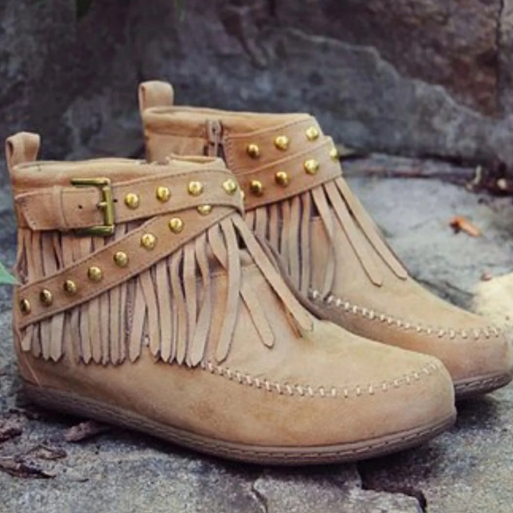 BN Fringed Ankle Boots